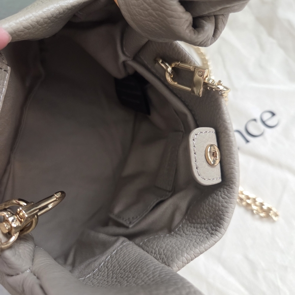 Quince Leather Mini Bow Bag Crossbody In Taupe - Picture 8 of 9